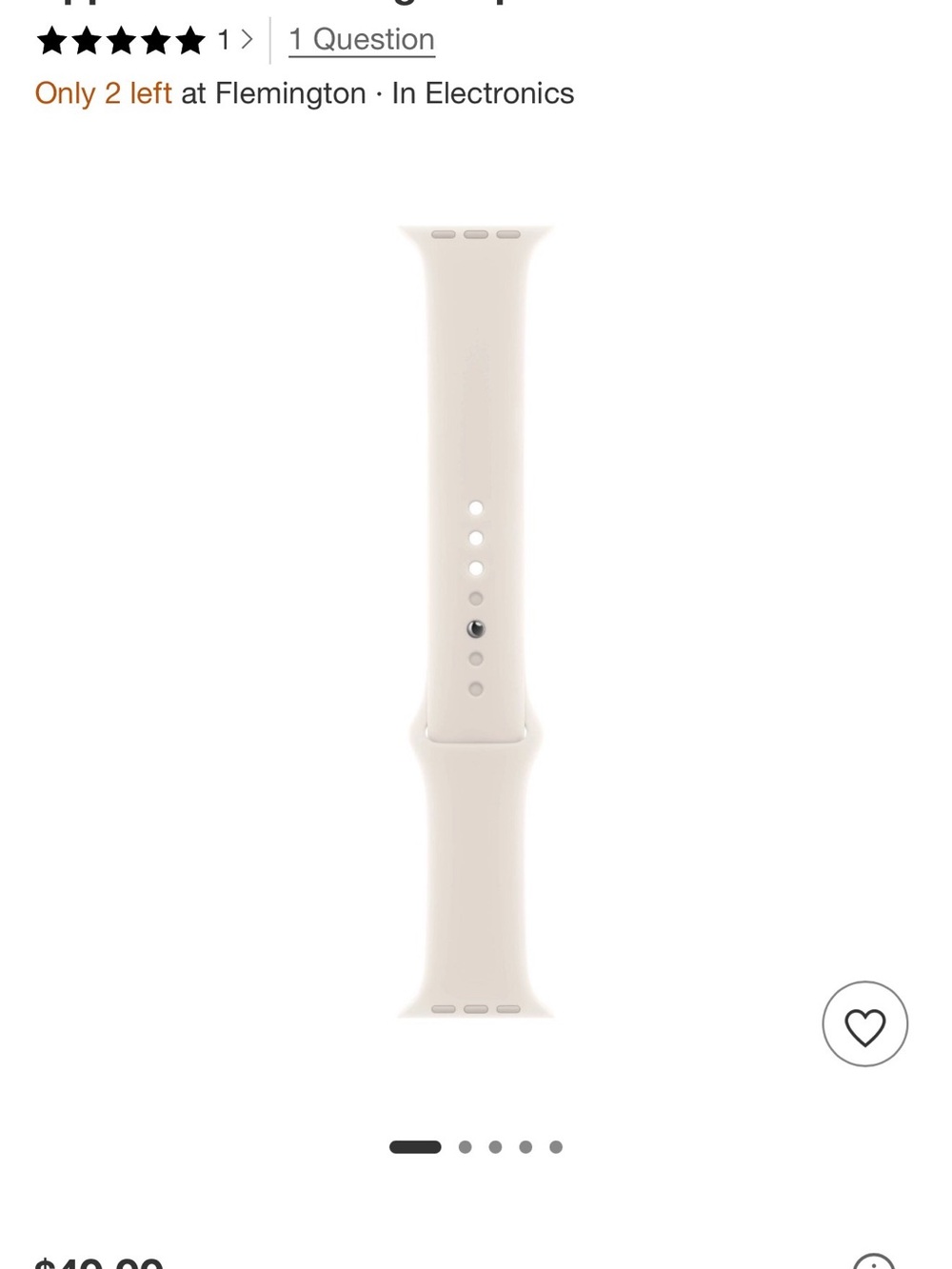 Apple Silicone Apple Watch Band in Cream